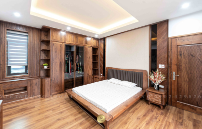 Giường ngủ gỗ óc chó đẹp, giá rẻ